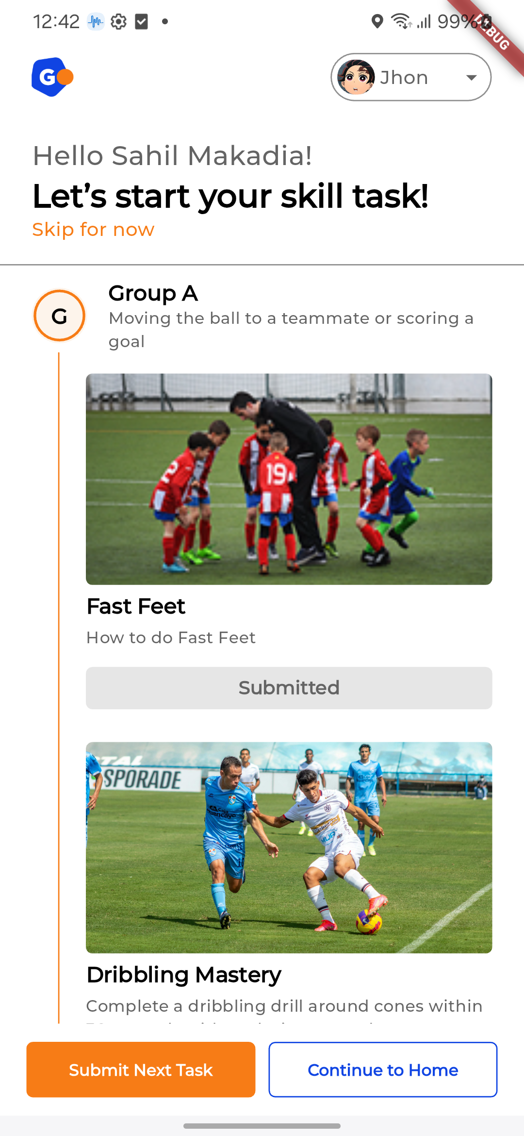 Go Play Soccer training app for kids developed by AarviApps – app development company