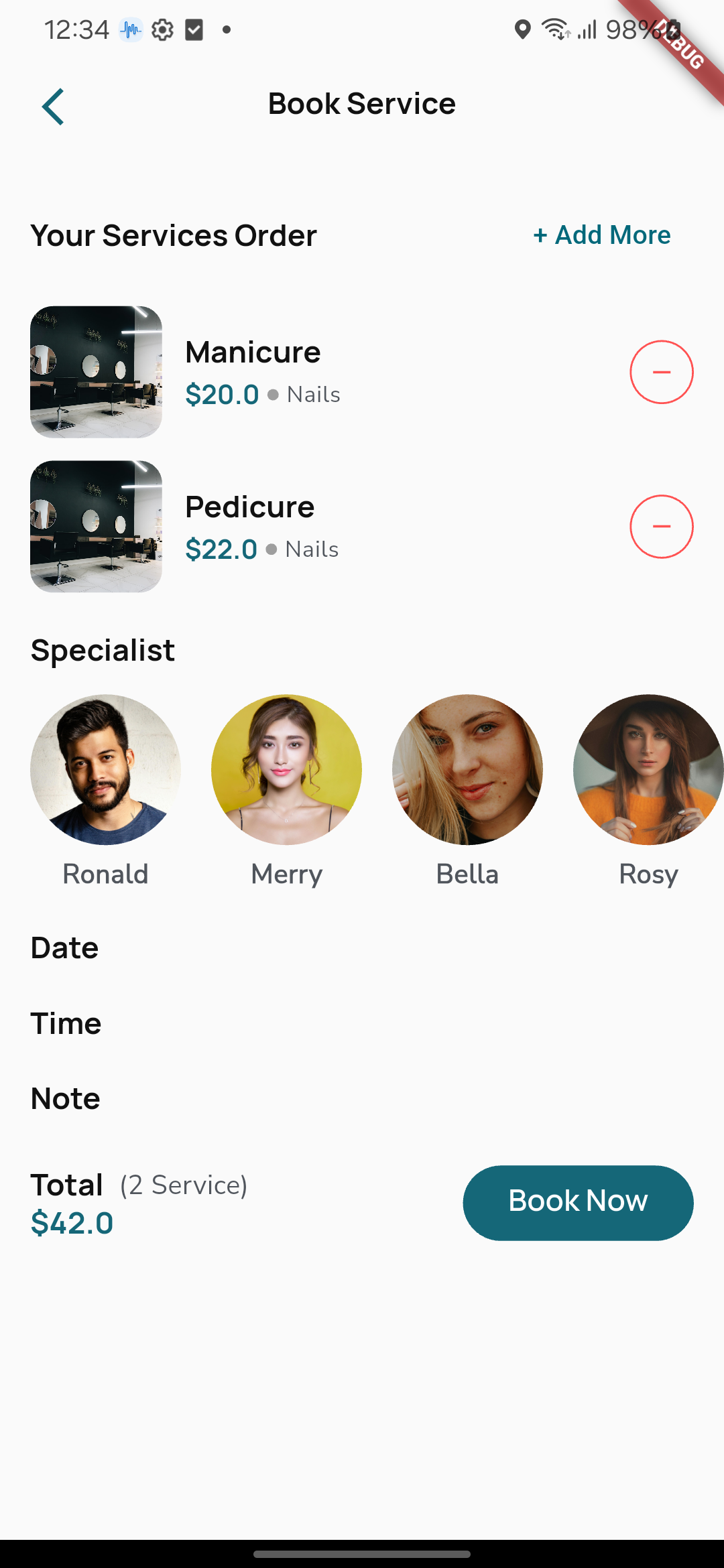 SalonEase salon booking app UI showing salon listings and appointment booking, developed by AarviApps – leading app development company